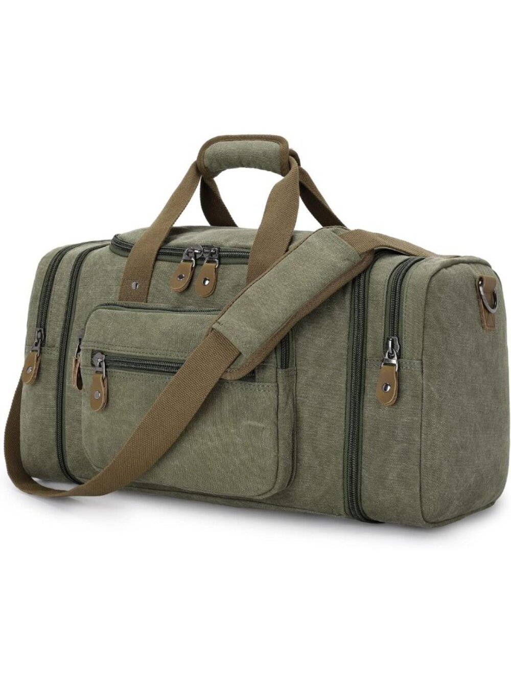 Expandable 60L Canvas Duffle Bag - Stylish Travel Overnight Weekender Tote